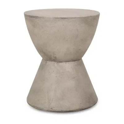 Asstd National Brand Montreal Weather Resistant Concrete Side Table In Gray