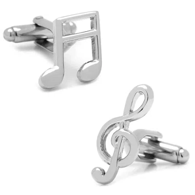 Asstd National Brand Music Notes Cufflinks In Silver
