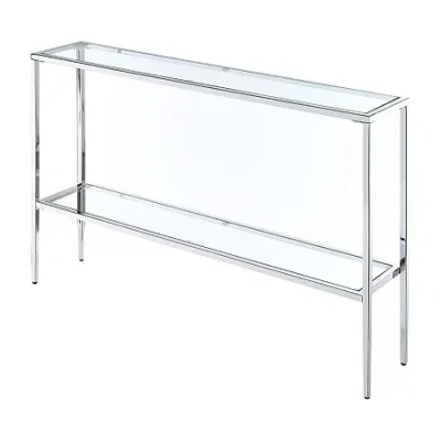 Asstd National Brand Nadia Glass Console Table In Silver