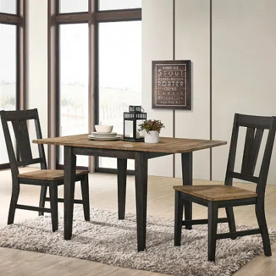 Asstd National Brand Napa 3-piece Set Dining Set With Splat Back Chairs In Brown