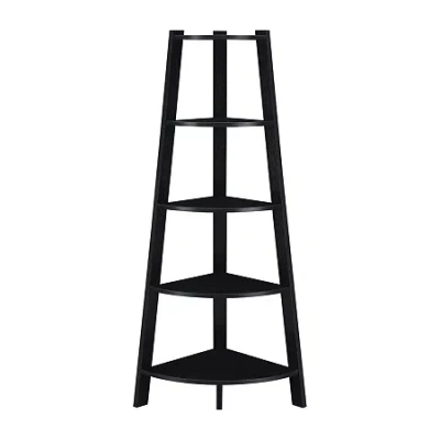 Asstd National Brand Newport 5-shelf Bookcase In Black