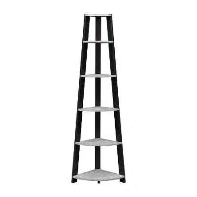 Asstd National Brand Newport 5 Tier Corner Bookshelf In Black