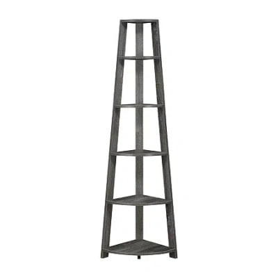 Asstd National Brand Newport 5 Tier Corner Bookshelf In Gray