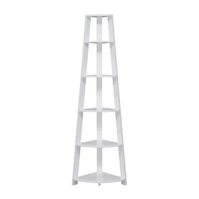 Asstd National Brand Newport 5 Tier Corner Bookshelf In White