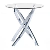 Asstd National Brand Newport Glass Top End Table In Silver