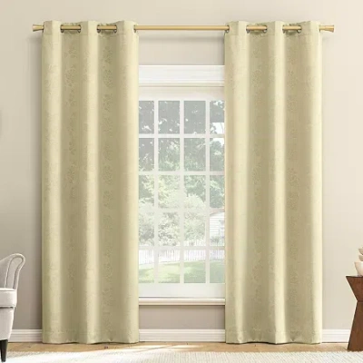 Asstd National Brand Nicola Grommet Top Light-filtering Set Of 2 Curtain Panel In Sand