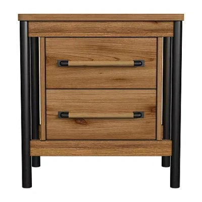 Asstd National Brand Norcross 2 Drawer Nightstand In Hickory In Brown