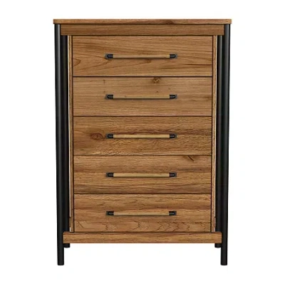 Asstd National Brand Norcross 5 Drawer Chest In Hickory In Brown