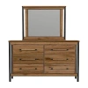 Asstd National Brand Norcross 6 Drawer Dresser+mirror In Hickory In Brown