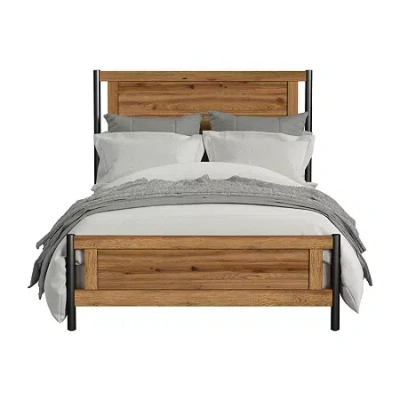 Asstd National Brand Norcross Queen Panel Bed In Hickory In Brown