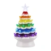 Asstd National Brand Nostalgic Ceramic Rainbow Christmas Tabletop Tree In Green