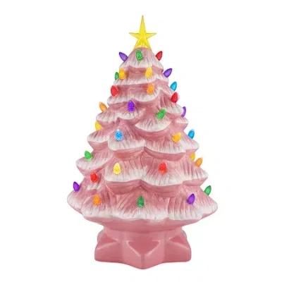 Asstd National Brand Nostalgic Christmas Tabletop Tree In Pink