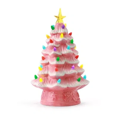 Asstd National Brand Nostalgic Christmas Tabletop Tree In Pink
