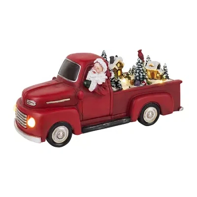 Asstd National Brand Nostalgic Red Truck Animated Christmas Tabletop Decor In Brown