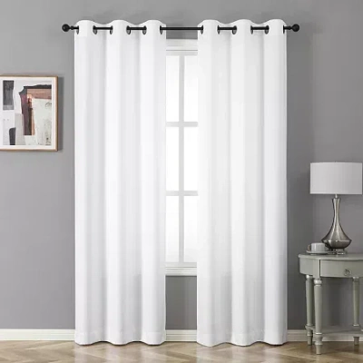 Asstd National Brand Novalie Grommet Top Blackout Set Of 2 Curtain Panel In White
