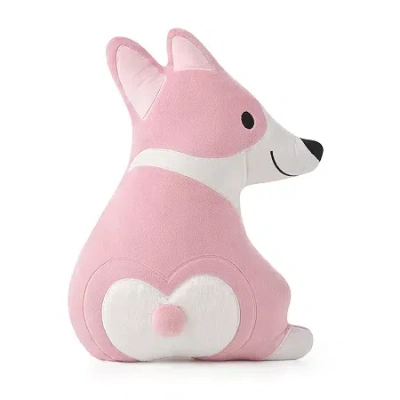 Asstd National Brand Novelty Corgi Throw Pillow In Pink