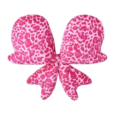Asstd National Brand Novelty Pink Bow Throw Pillow