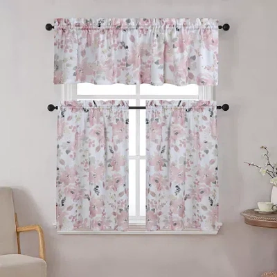 Asstd National Brand Oliver 3-pc. Rod Pocket Window Tier In Pink