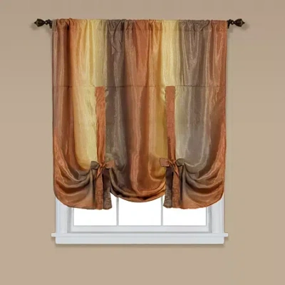 Asstd National Brand Ombre Light-filtering Rod Pocket Single Tie-up Shade In Orange