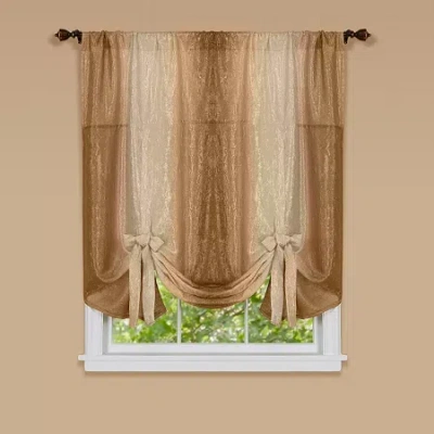 Asstd National Brand Ombre Light-filtering Rod Pocket Single Tie-up Shade In Sand