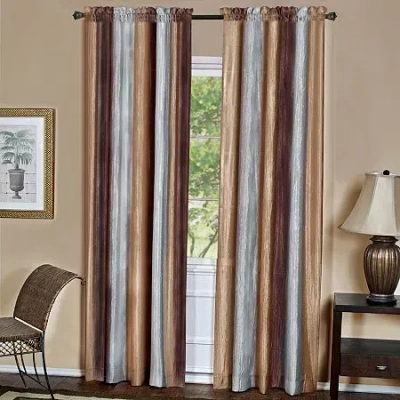 Asstd National Brand Ombre Rod Pocket Light-filtering Single Curtain Panel In Brown
