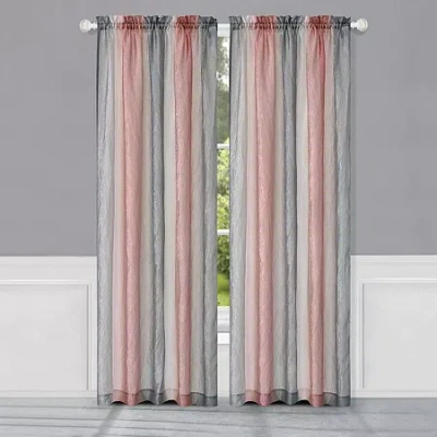 Asstd National Brand Ombre Rod Pocket Light-filtering Single Curtain Panel In Pink