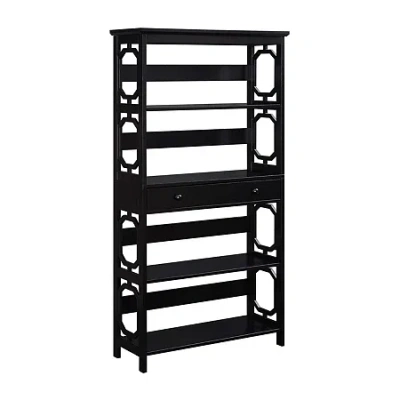 Asstd National Brand Omega 5-shelf Bookcase In Black