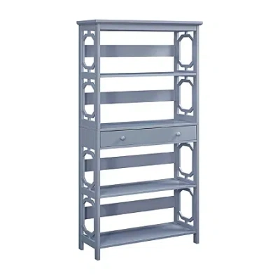 Asstd National Brand Omega 5-shelf Bookcase In Gray