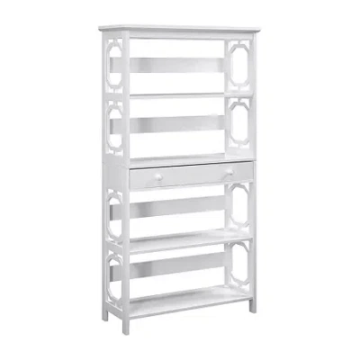 Asstd National Brand Omega 5-shelf Bookcase In White