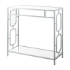 Asstd National Brand Omega Glass Top Metal Console Table In Silver