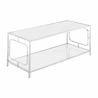 Asstd National Brand Omega Living Room Collection Glass Coffee Table In Silver