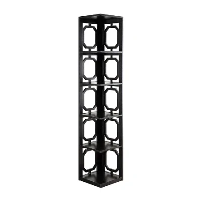 Asstd National Brand Omega Office And Library Collection 5-shelf Bookcase In Black