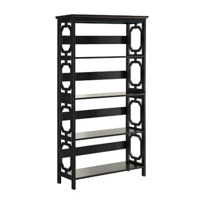 Asstd National Brand Omega Office + Library Collection 5-shelf Bookcase In Black