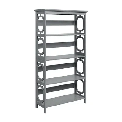 Asstd National Brand Omega Office + Library Collection 5-shelf Bookcase In Gray