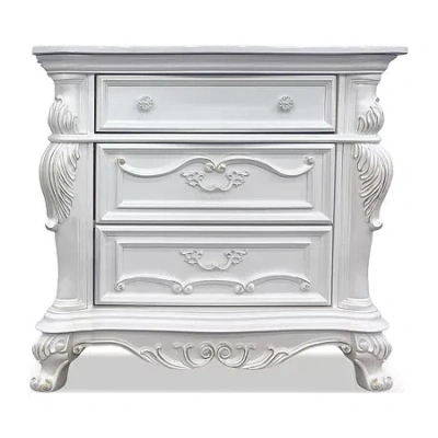 Asstd National Brand Oronza 3-drawer Nightstand In White