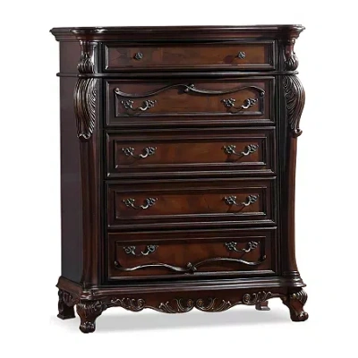 Asstd National Brand Oronza 5-drawer Chest In Brown
