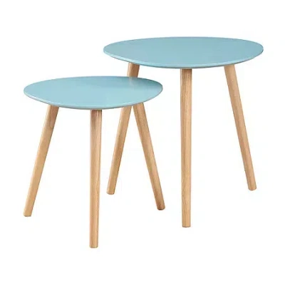 Asstd National Brand Oslo Living Room Collection Nesting Tables Set In Blue