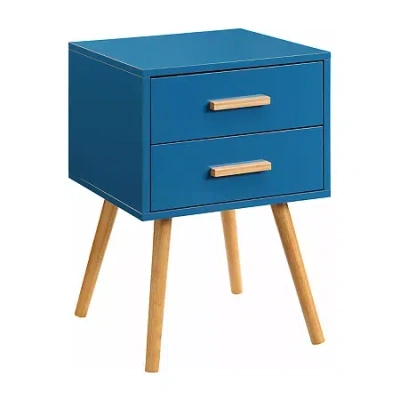 Asstd National Brand Oslo Living Room Collection Storage 2-drawer End Table In Blue