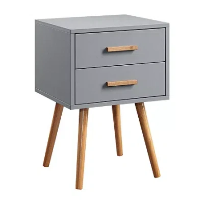 Asstd National Brand Oslo Living Room Collection Storage 2-drawer End Table In Gray