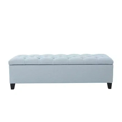 Asstd National Brand Ottilie Upholstered Tufted Bench In Blue