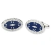 Asstd National Brand Oval Navy Epoxy Cuffl Llinks In White