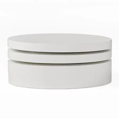 Asstd National Brand Oval Rotatable Coffee Table In White