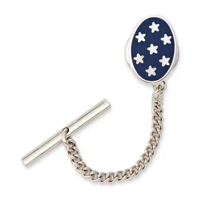 Asstd National Brand Oval Tie Tack With Stars In Blue