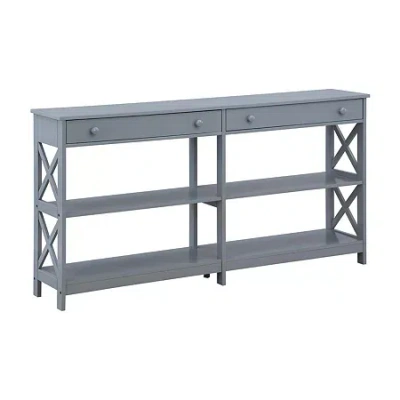 Asstd National Brand Oxford 2-drawer Storage Console Table With Shelves In Gray
