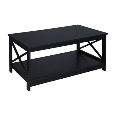 Asstd National Brand Oxford Coffee Table With Shelf In Black