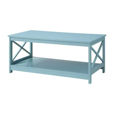 Asstd National Brand Oxford Coffee Table With Shelf In Blue