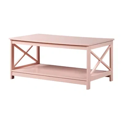 Asstd National Brand Oxford Coffee Table With Shelf In Pink
