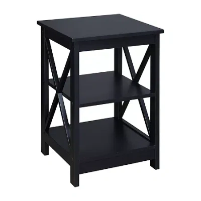 Asstd National Brand Oxford End Table With Shelves In Black