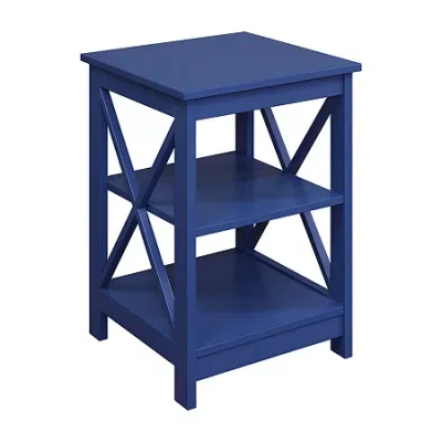 Asstd National Brand Oxford End Table With Shelves In Blue