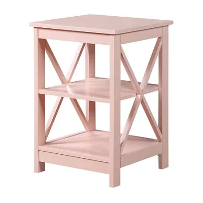 Asstd National Brand Oxford End Table With Shelves In Pink